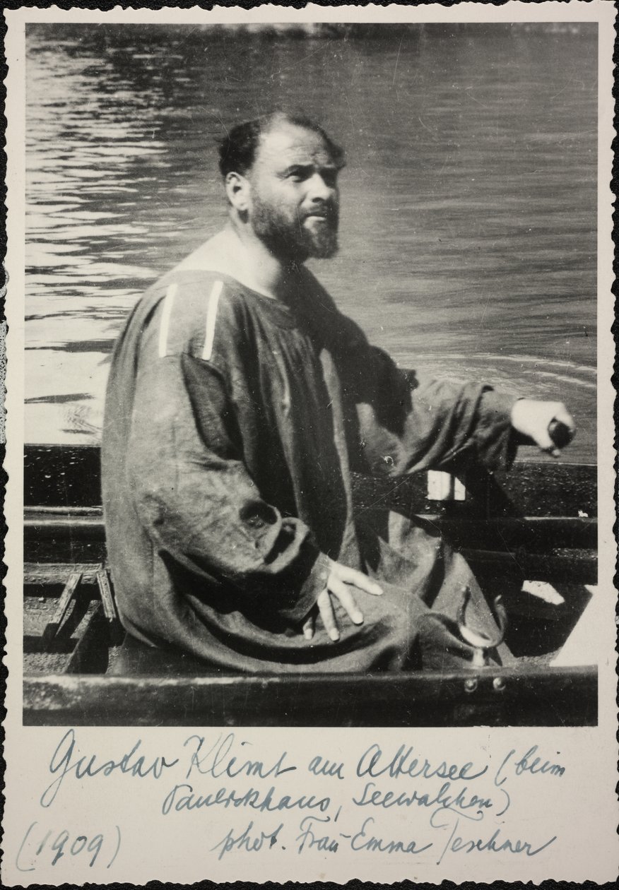 Gustav Klimt in the Rowboat by Unknown photographer