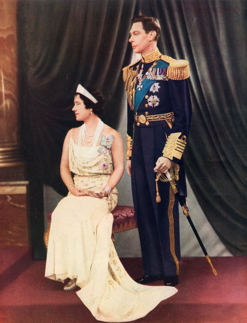 King George VI and Queen Elizabeth by Unknown photographer