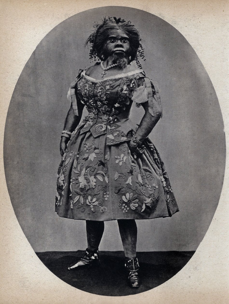 The Monsters, the dog woman. Photography, late 19th century, Paris. Coll. Selva. by Unknown photographer