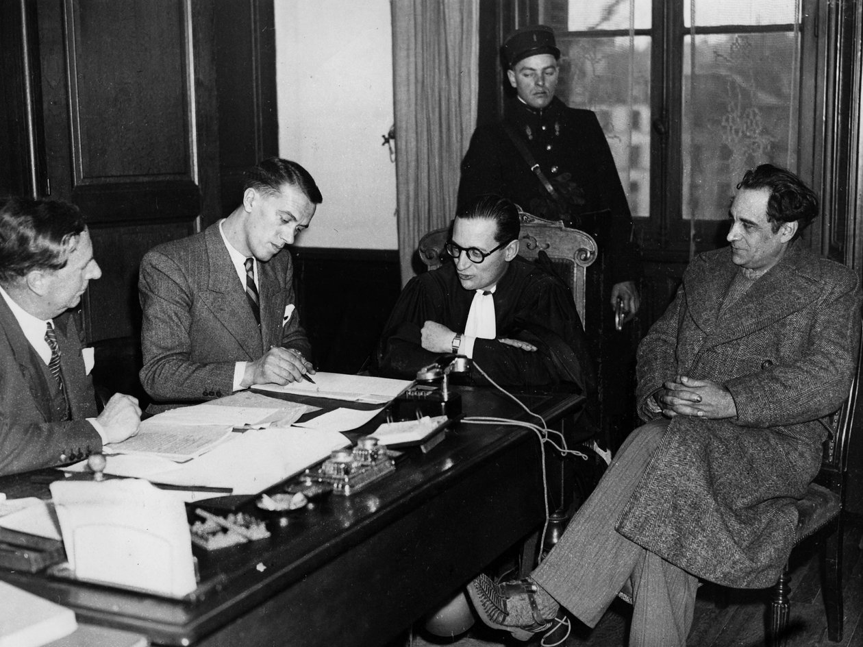 Marcel Petiot with Lawyer Rene Floriot, Petiot Affair, c.1946 by Unknown photographer