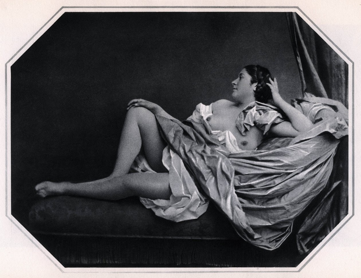 Naked woman lying around 1859. Anonymous Photography by Unknown photographer