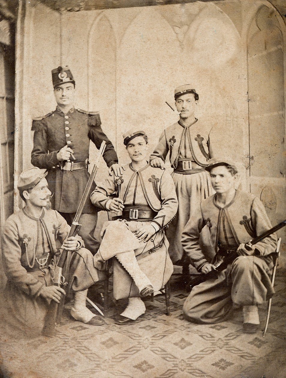 Papal Zouaves - Pontifical Zouaves - 1865 by Unknown photographer