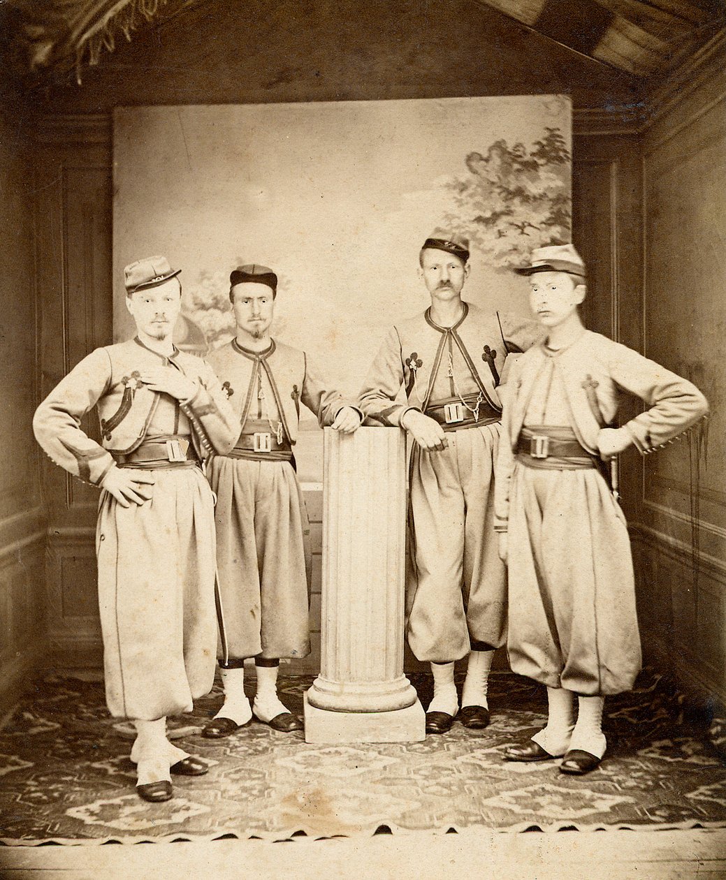 Papal Zouaves - Pontifical Zouaves - 1865 by Unknown photographer