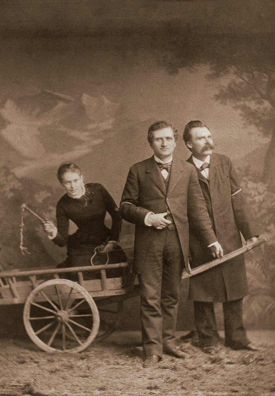 Paul Ree, Lou Andreas-Salome, and Friedrich Nietzsche in May 1882 by Unknown photographer