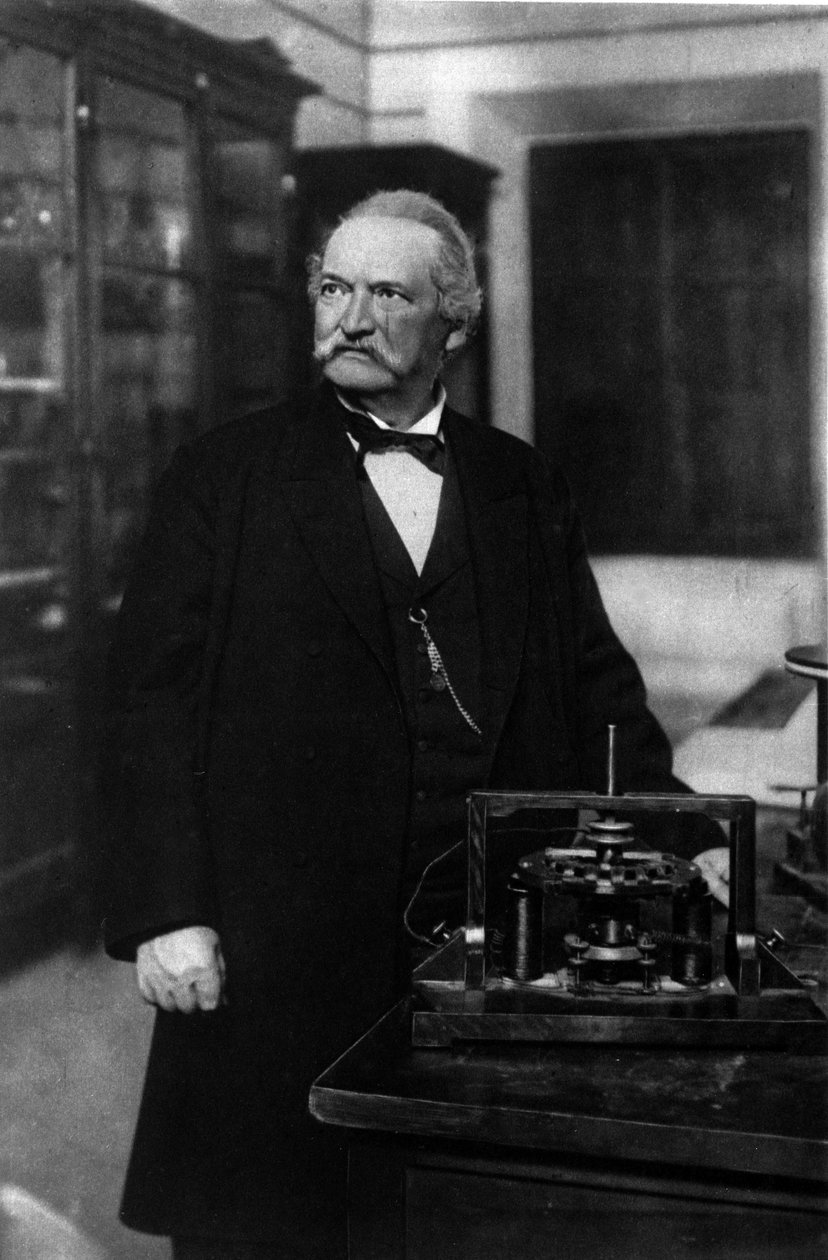 Portrait of Antonio Pacinotti Italian physicist (1841-1912) with his Ring (Anello) by Unknown photographer