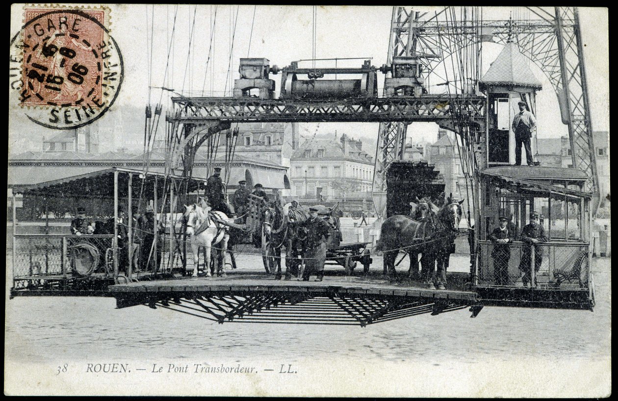 Postcard from Early 20th Century, Normandy, Rouen: The Ferry Bridge by Unknown photographer