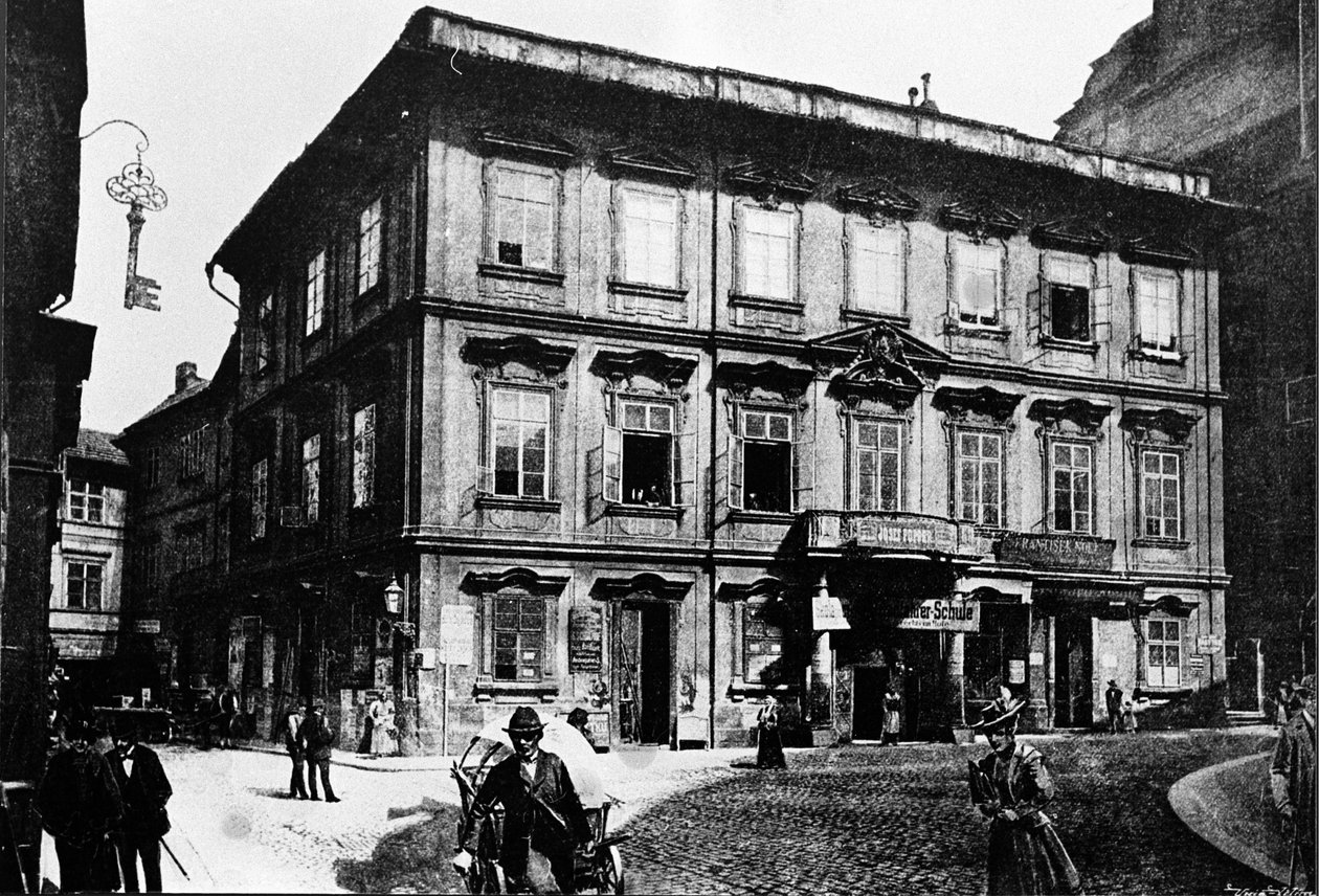 Prague, before 1897. The building where writer Franz Kafka was born by Unknown photographer