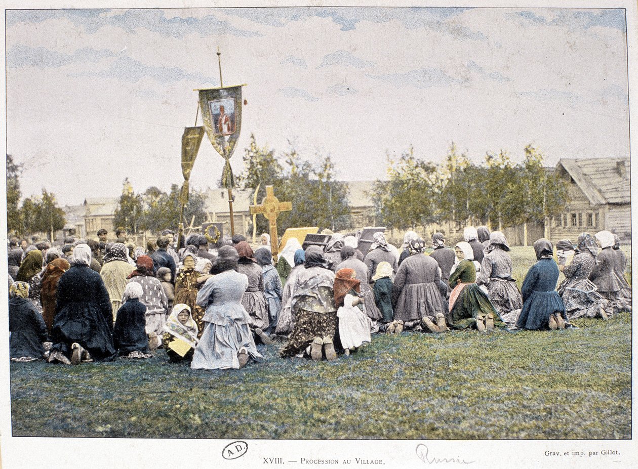 Procession in the village (Russia) by Unknown photographer