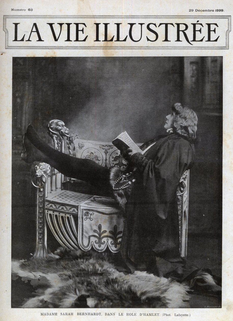 Sarah Bernhardt in the Role of Hamlet by Shakespeare - Cover of the Illustrated Life of 1899 by Unknown photographer