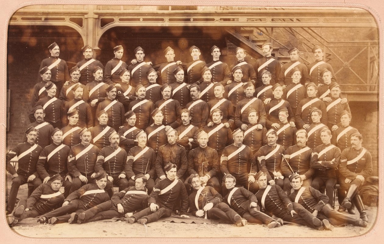 Soldiers of the 1st (Royal) Dragoons in Stable Dress, Aldershot by Unknown photographer