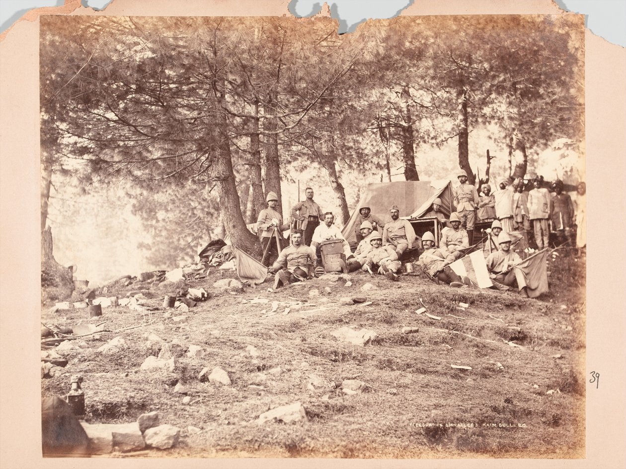 Telegraph and Signallers at Kaim Gulli, Black Mountain Expedition by Unknown