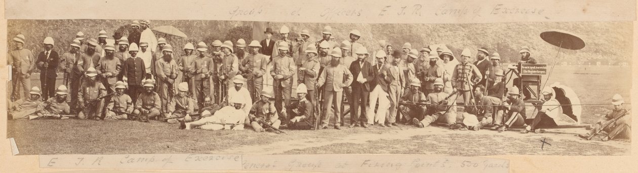 The East Indian Railway Rifle Volunteers at Their Camp of Exercise by Unknown photographer