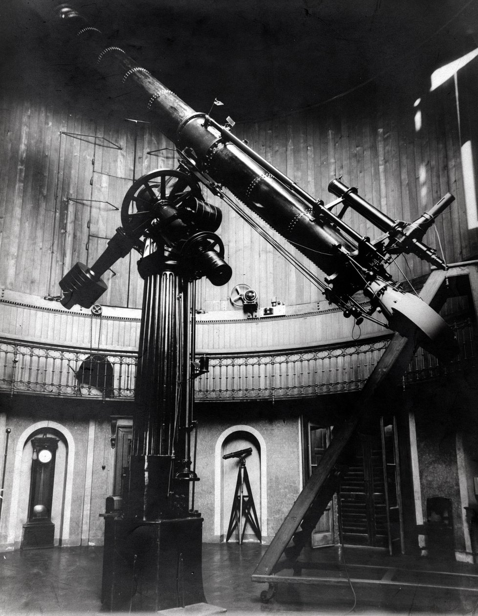 The Schmidt telescope by Giovanni Virginio Schiaparelli (1835-1910) astrophysicist in Brera (Milan) by Unknown photographer