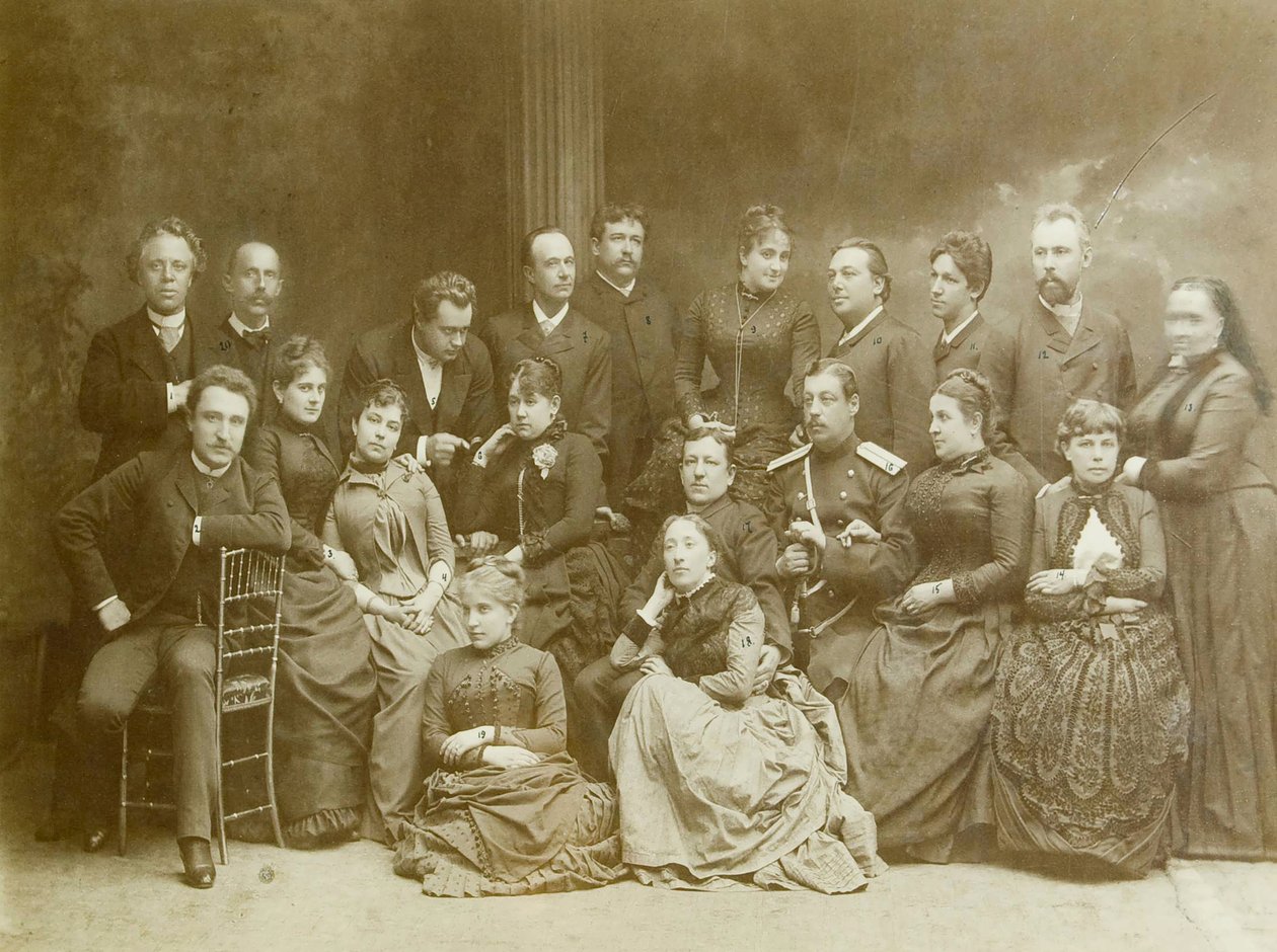 The First Dramatic Theatre Group in Warsaw. Albumin Photo by Unknown photographer