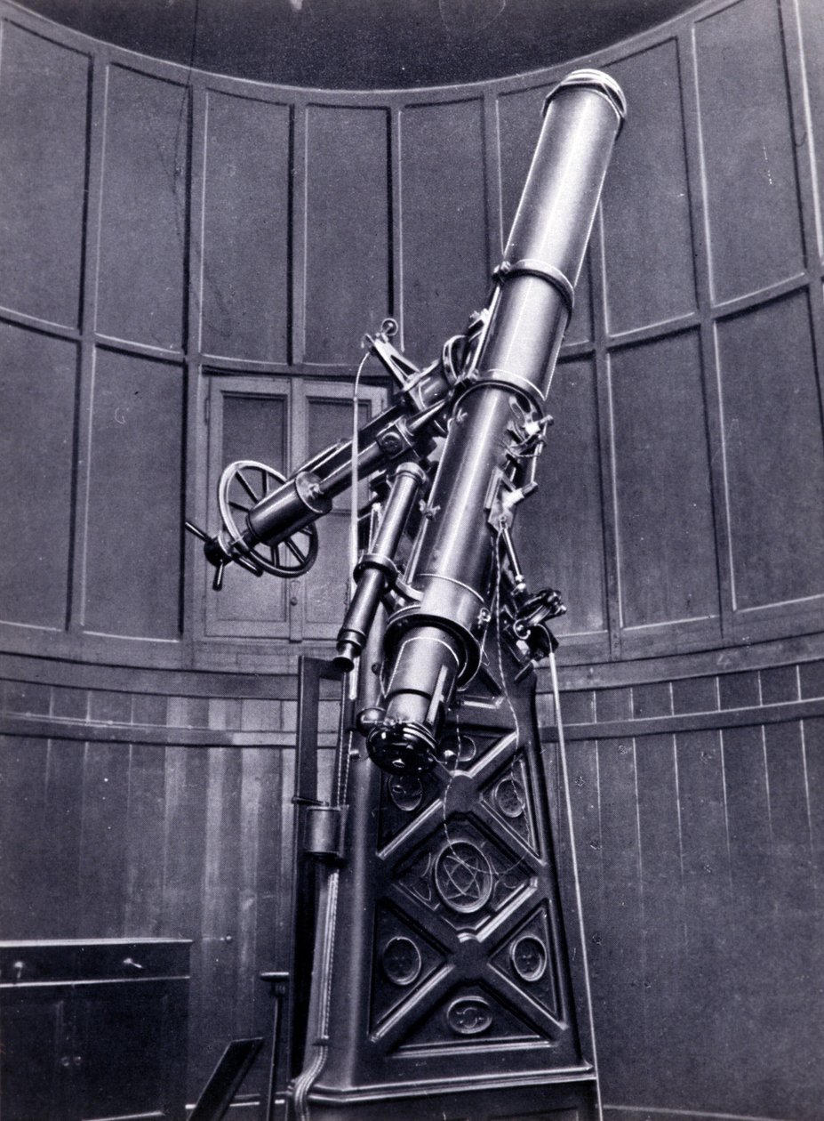 The Telescope of Giovanni Virginio Schiaparelli in Brera (Milan). He Observed Rectilinear Configurations on the Planet Mars, Calling Them the Martian Canals by Unknown photographer