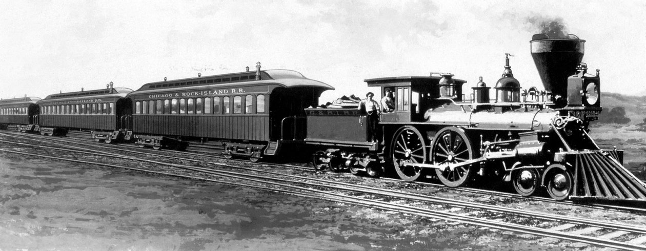 The Train of Chicago, Rock Island and Pacific Railroad (CRI&P RR) Used from 1852 by Unknown photographer