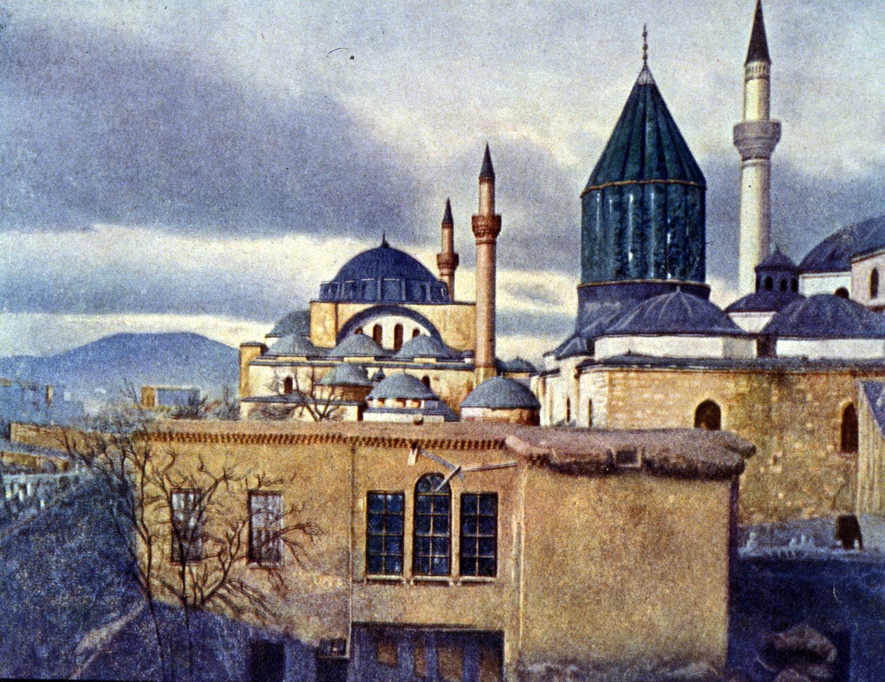 View of Mevlana Mausoleum in Konya (Turkey). Mevlana Celaleddin Rumi is the founder of the Order of Turning Dervishes. by Unknown photographer