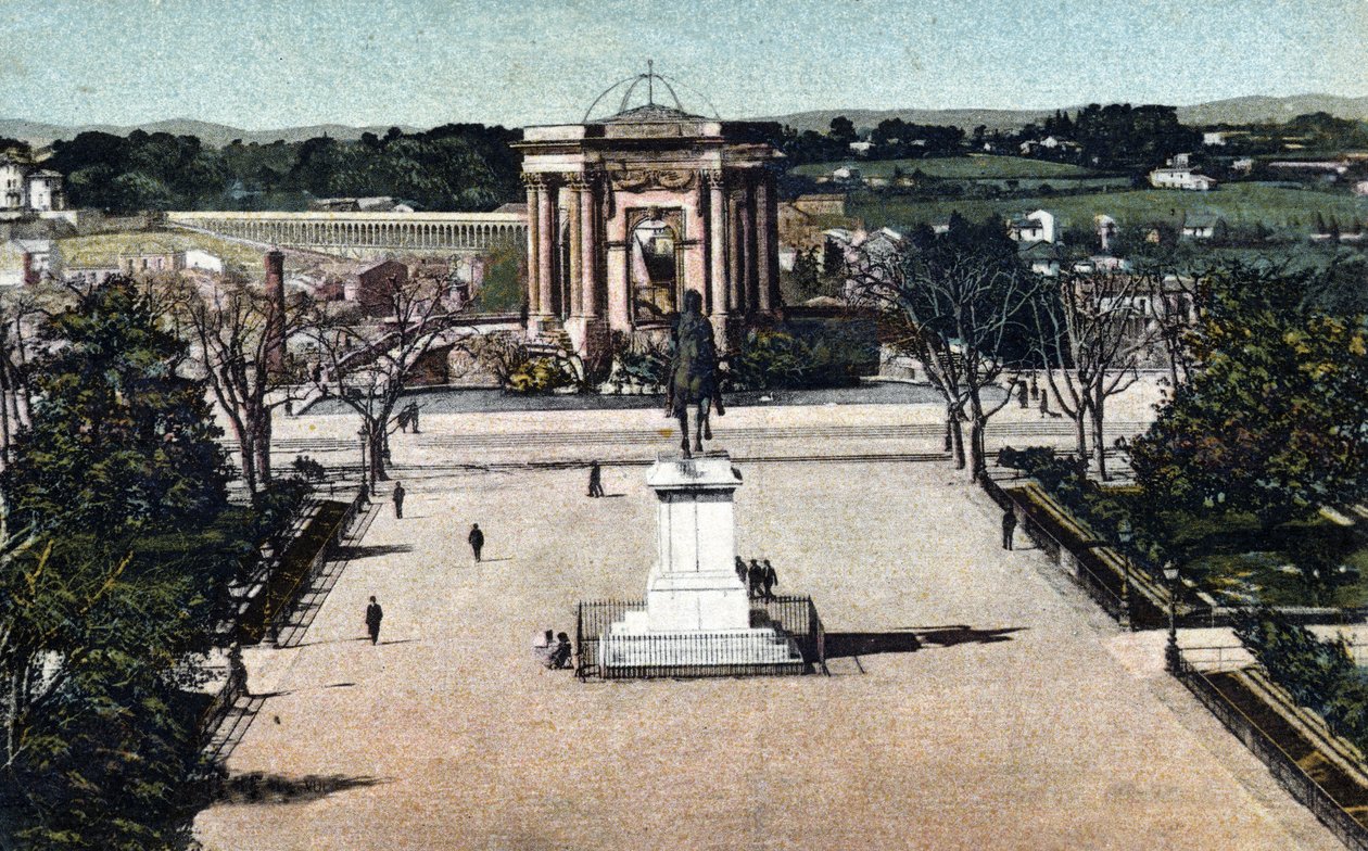 View of the Promenade du Peyrou in Montpellier, Herault 1910 by Unknown photographer