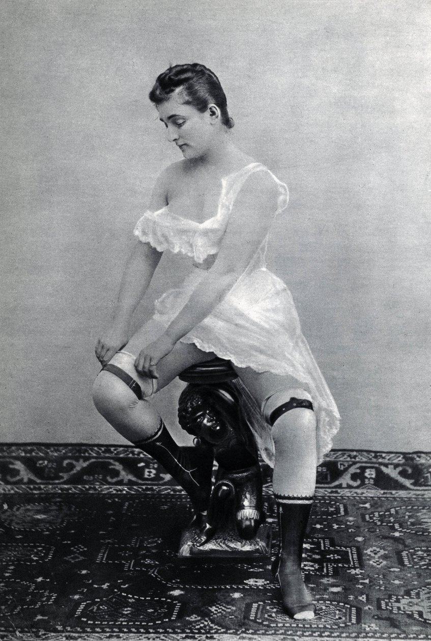 Woman in lingerie around 1885 by Unknown photographer