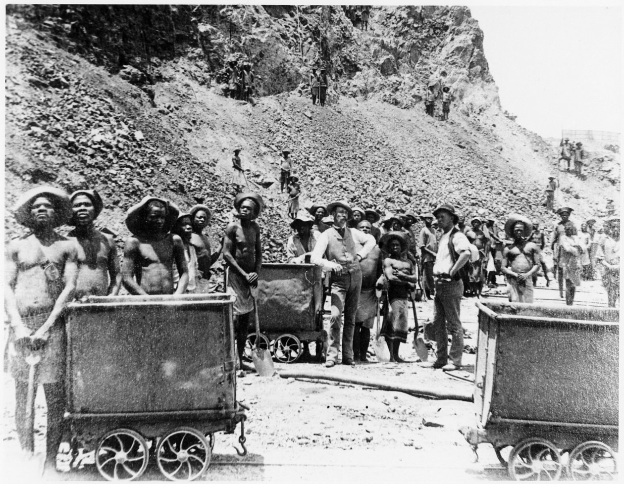 Zulu Workers at De Beers Diamond Mines, c.1885 by Unknown photographer