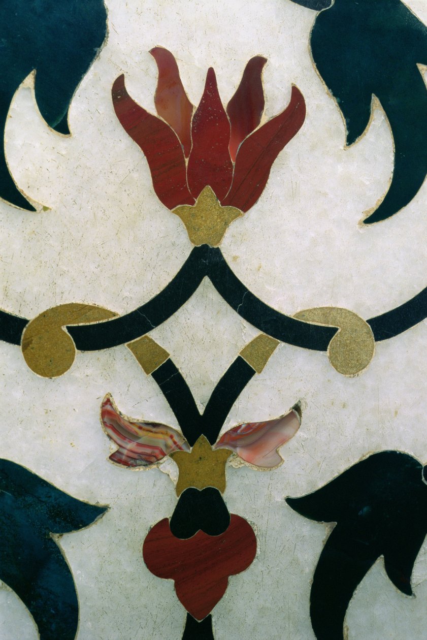 Lotus flowers (detail) by Ustad Ahmad Lahori