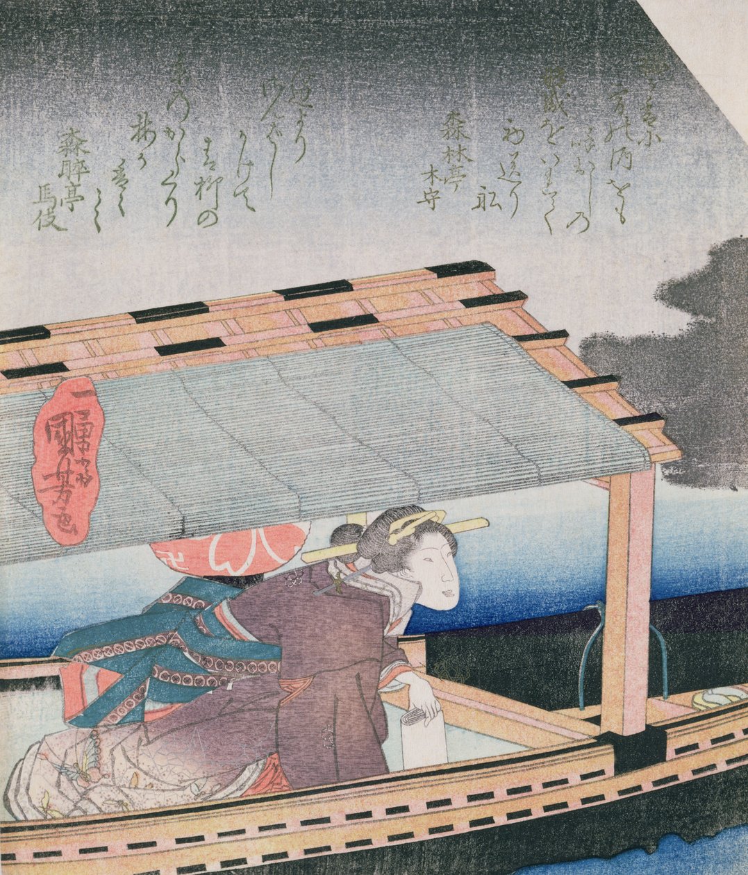 Girl in a Boat at Night by Utagawa Kuniyoshi