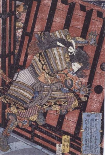 Hangaku Defending the Gate, c.1830 by Utagawa Kunisada