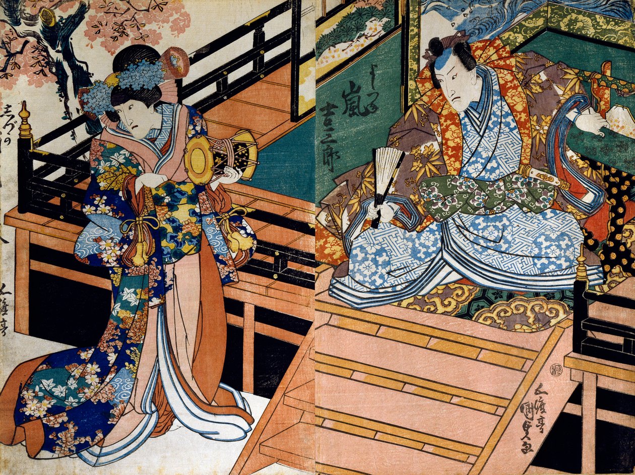 Shiki no Nagame Maru-ni-I no Toshi, Toshi actor, scene from The Four Seasons by Utagawa Kunisada
