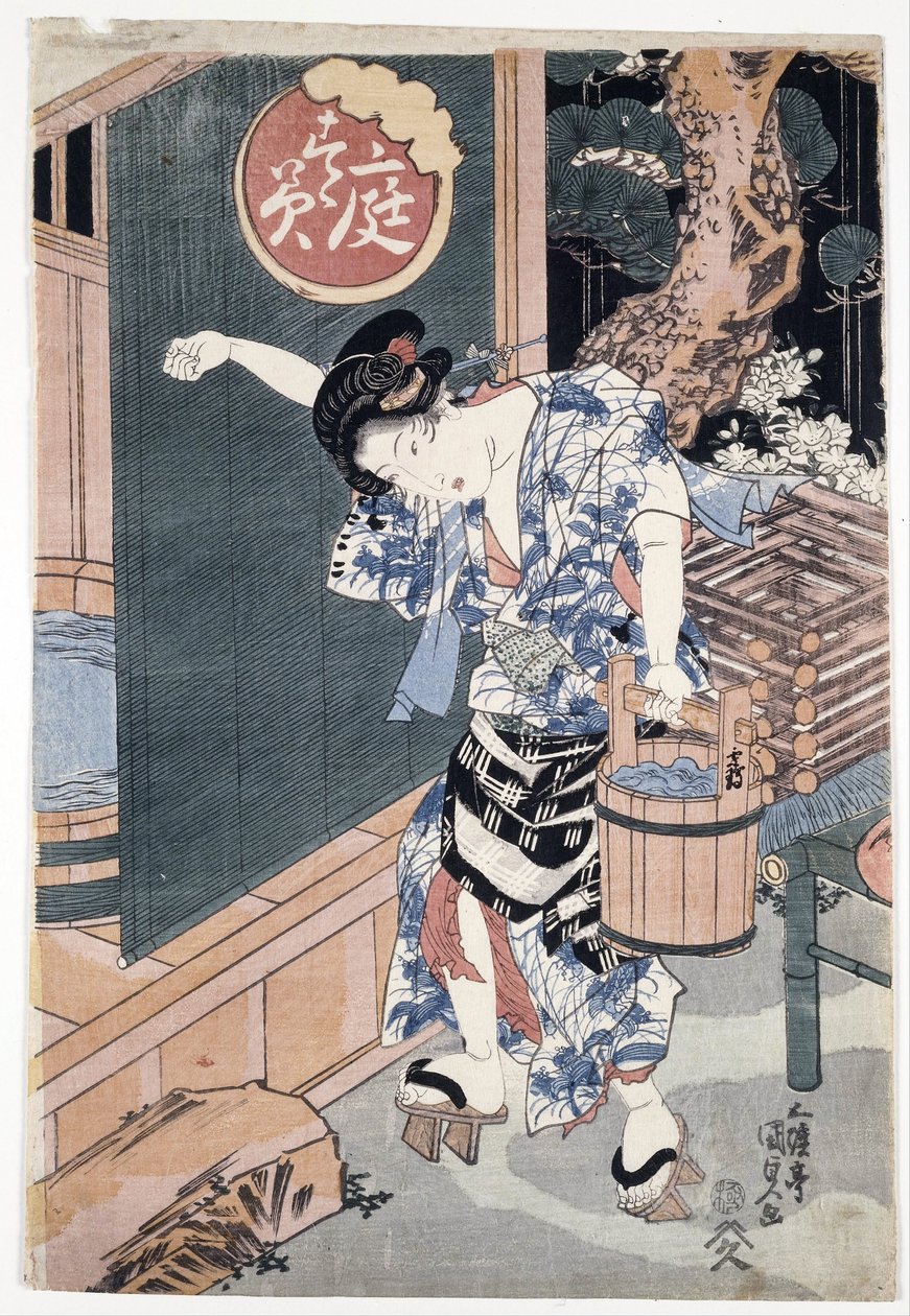 The garden bathtub by Utagawa Kunisada