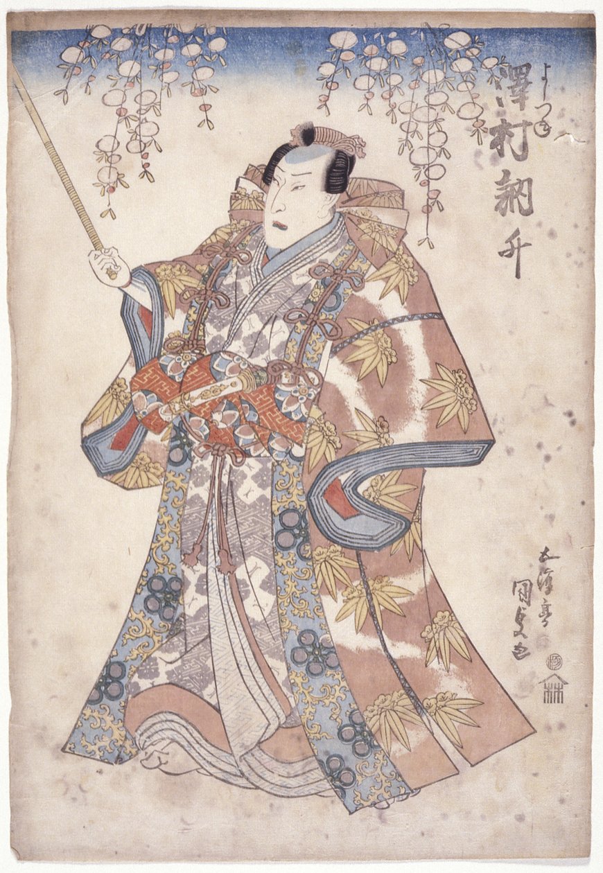Sawamura Tossho In The Role Of Yoshitsune by Utagawa (1786 1865) Kunisada
