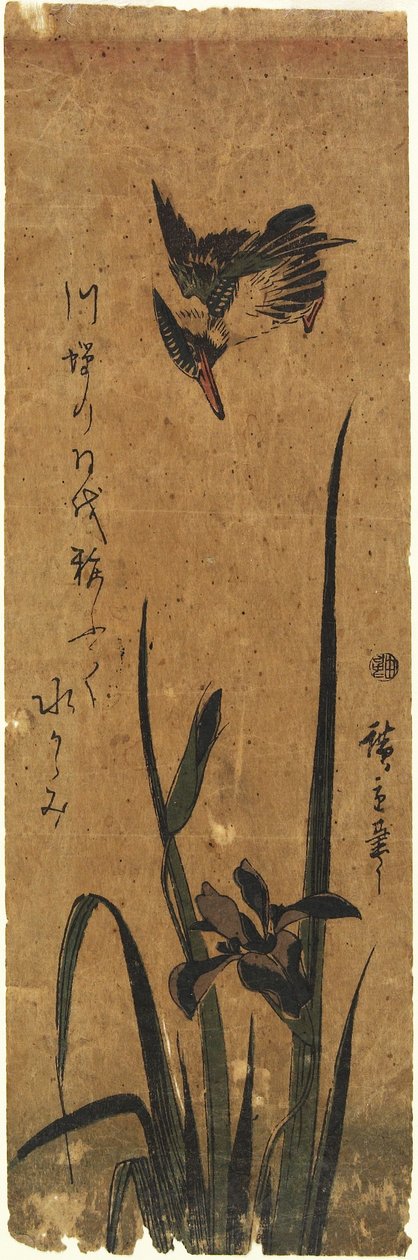 Iris and Kingfisher by Utagawa Hiroshige