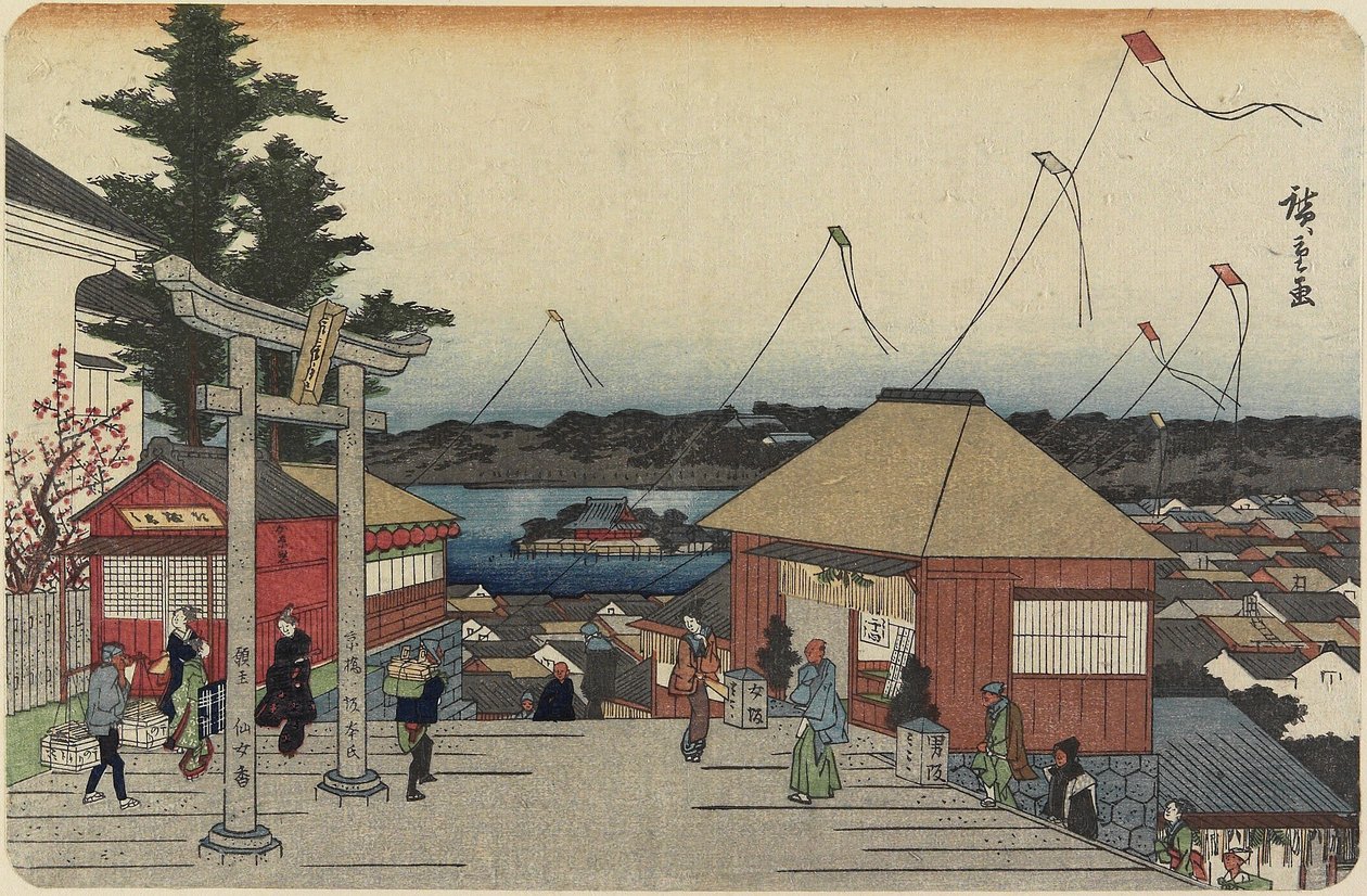 Shinobazu Pond seen from Yushima Shrine by Utagawa Hiroshige