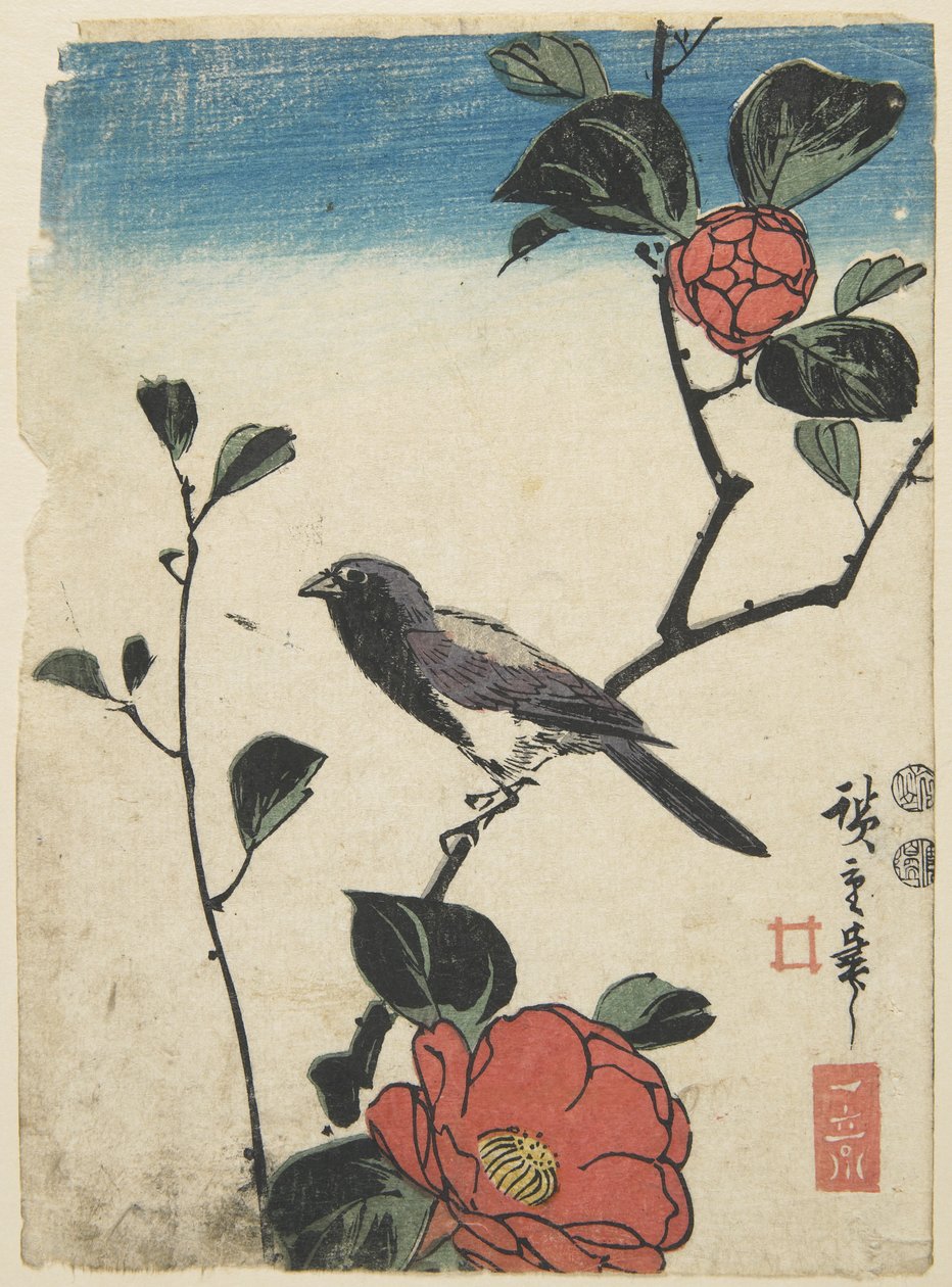 Bird on Cherry Branch, 1847-1852 by Utagawa Hiroshige