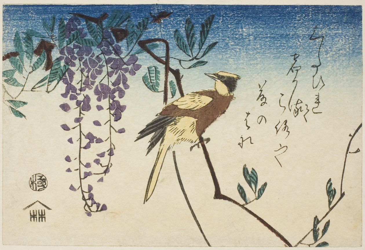 Black-naped Oriole and Wisteria by Utagawa Hiroshige