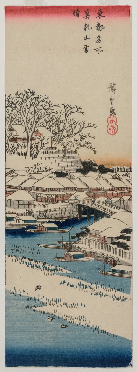 Clear Weather after Snow at Matsuchiyama, from the series Famous Places in the Eastern Capital by Utagawa Hiroshige