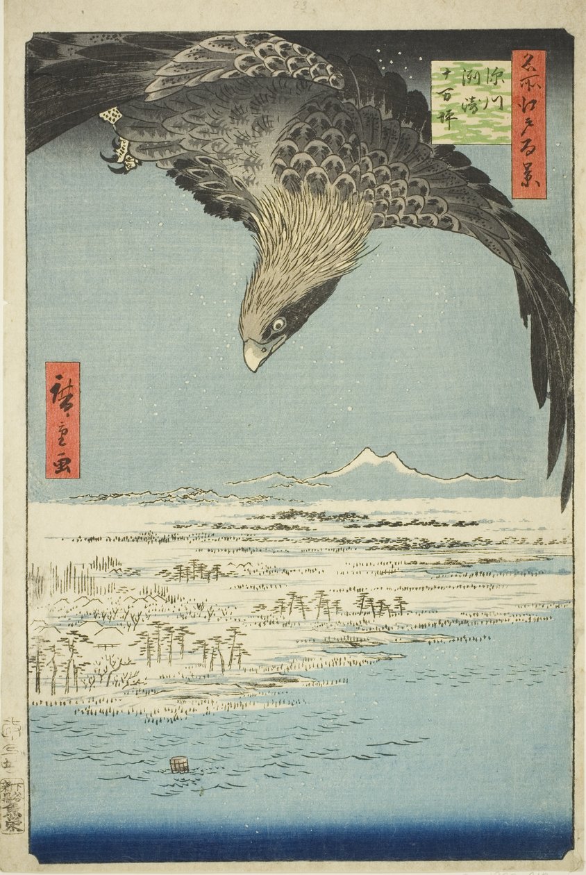 Fukagawa Susaki and Jumantsubo, from the series "One Hundred Famous Views of Edo" by Utagawa Hiroshige