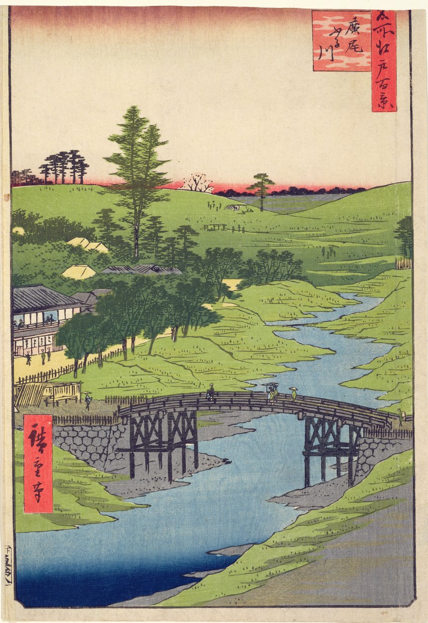 Furukawa River, Hiroo from One Hundred Famous Views of Edo, July 1856 by Utagawa Hiroshige