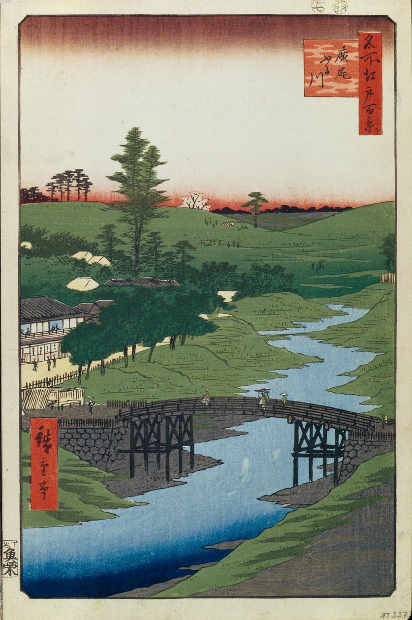 Hiroo on Furukawa River, One Hundred Famous Views of Edo, 1856-1858 by Utagawa Hiroshige