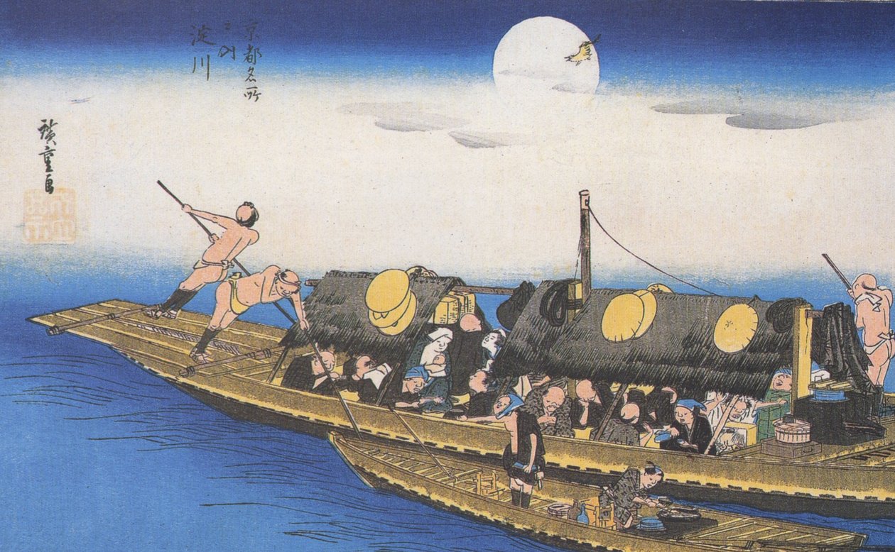 A Ferry on the River by Utagawa Hiroshige