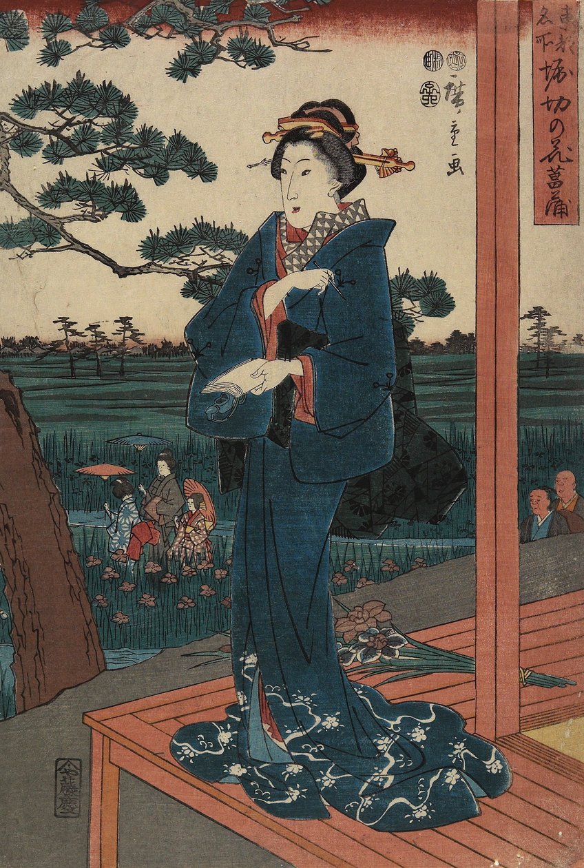 Iris Garden at Horikiri, April 1852 by Utagawa Hiroshige