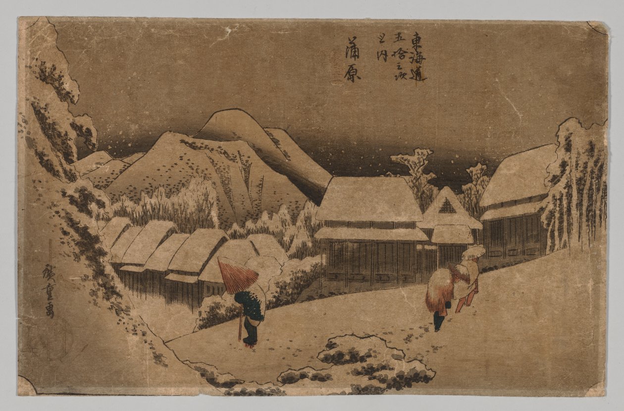 Kambara: Evening Snow by Utagawa Hiroshige