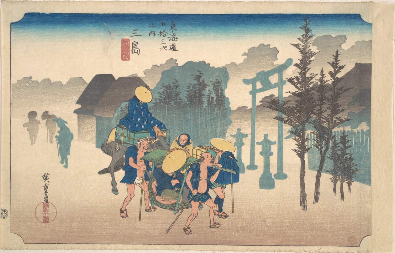Mishima, Morning Mist by Utagawa Hiroshige