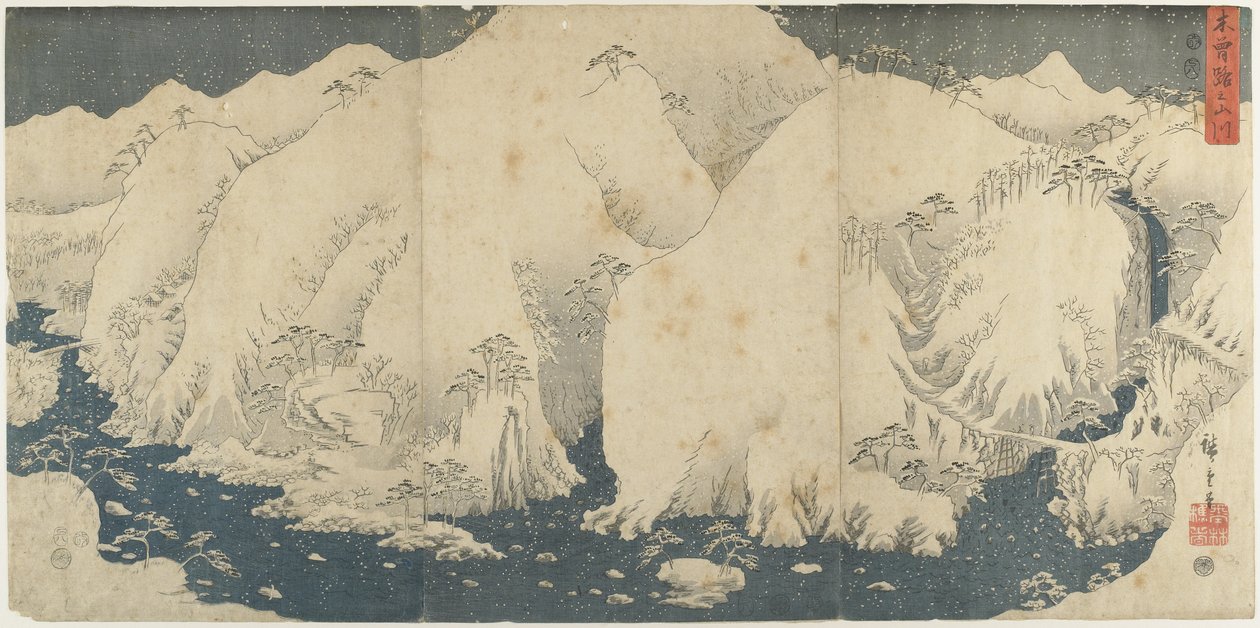 Mountain and River at Kiso Pass, August 1857 by Utagawa Hiroshige