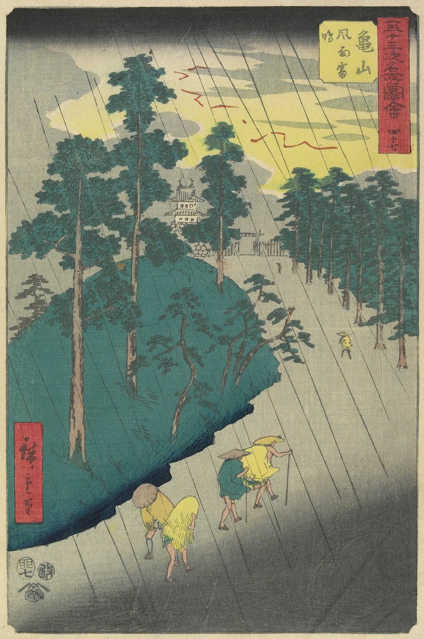 Thunder Storm at Kameyama by Utagawa Hiroshige