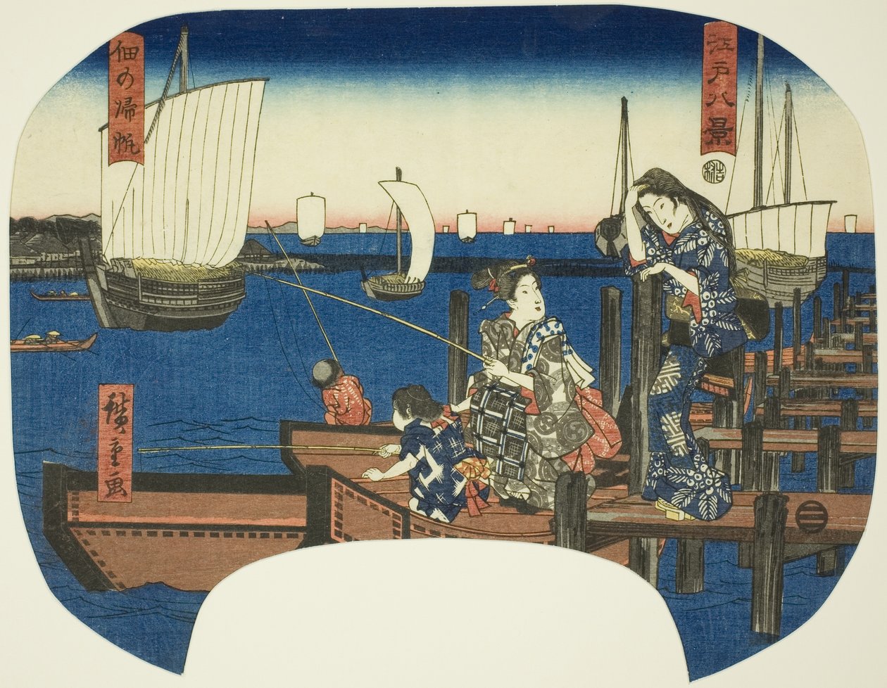 Returning Sails at Tsukuda, from the series 