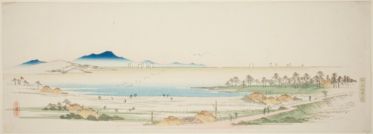 Salt Beach at Gyotoku, from an Untitled Series of Famous Views of the Edo Suburbs by Utagawa Hiroshige