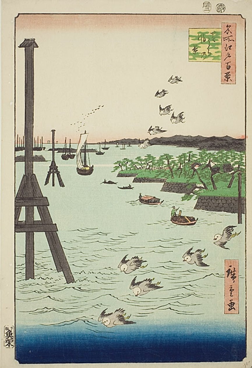 View of Shiba Coast, No.108 from the series One Hundred Famous Views of Edo by Utagawa Hiroshige