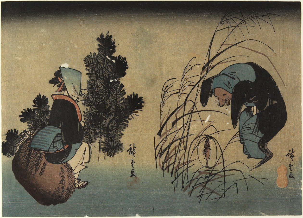 Woman and Badger by Utagawa Hiroshige