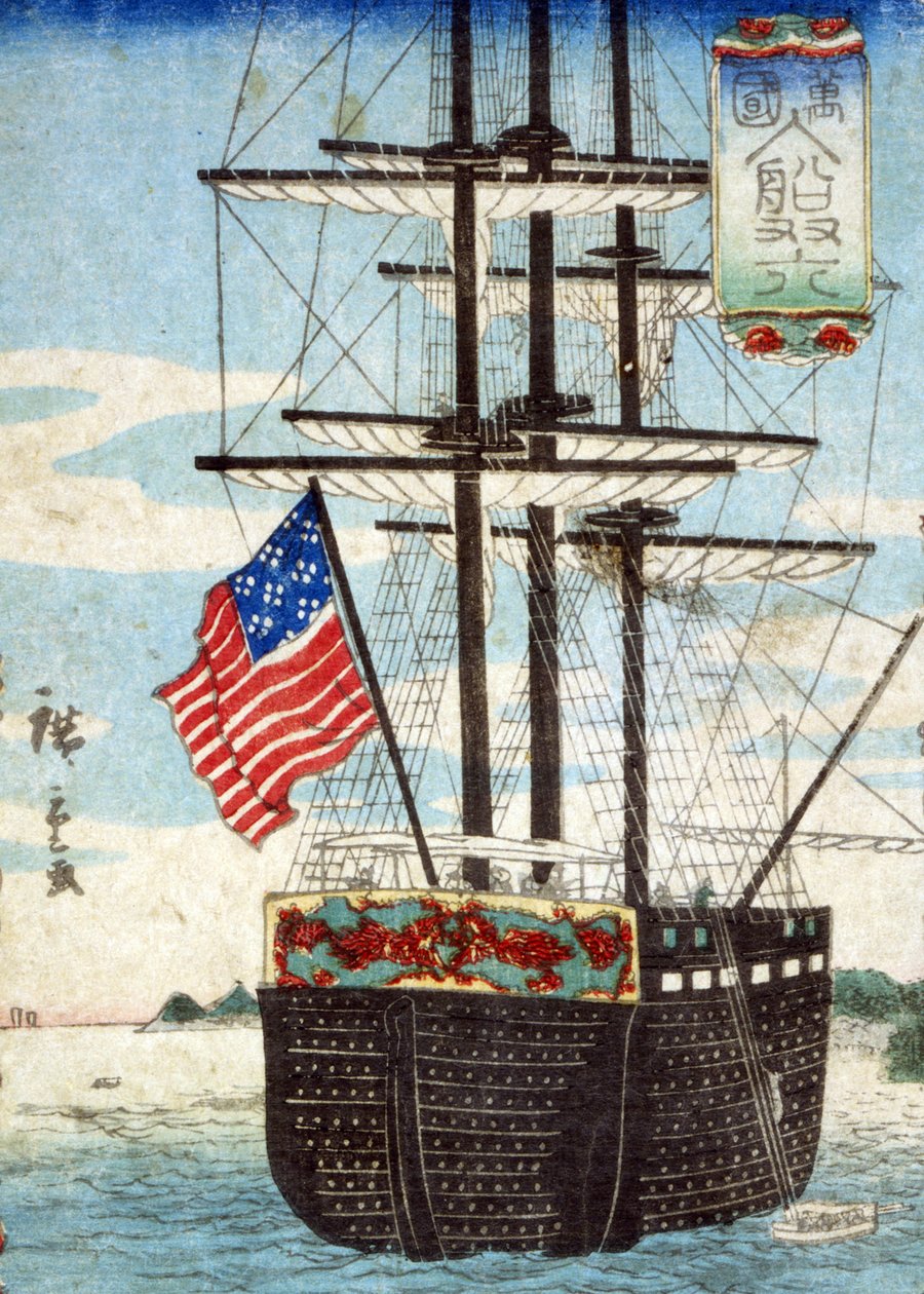 Foreign Ships Calling at Port, 1860 by Utagawa II Hiroshige
