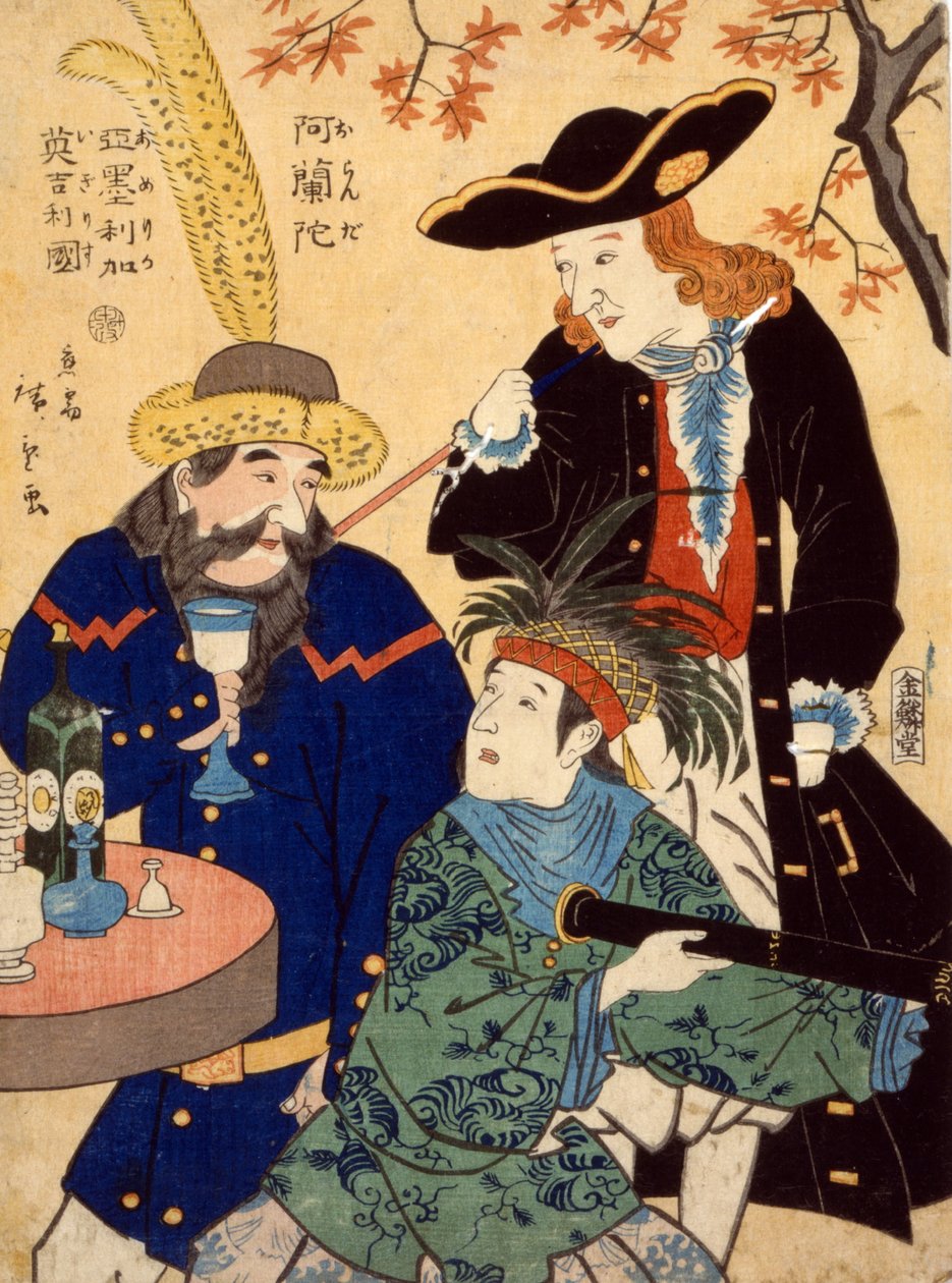 Oranda, Amerika, Igirisu by Utagawa II Hiroshige